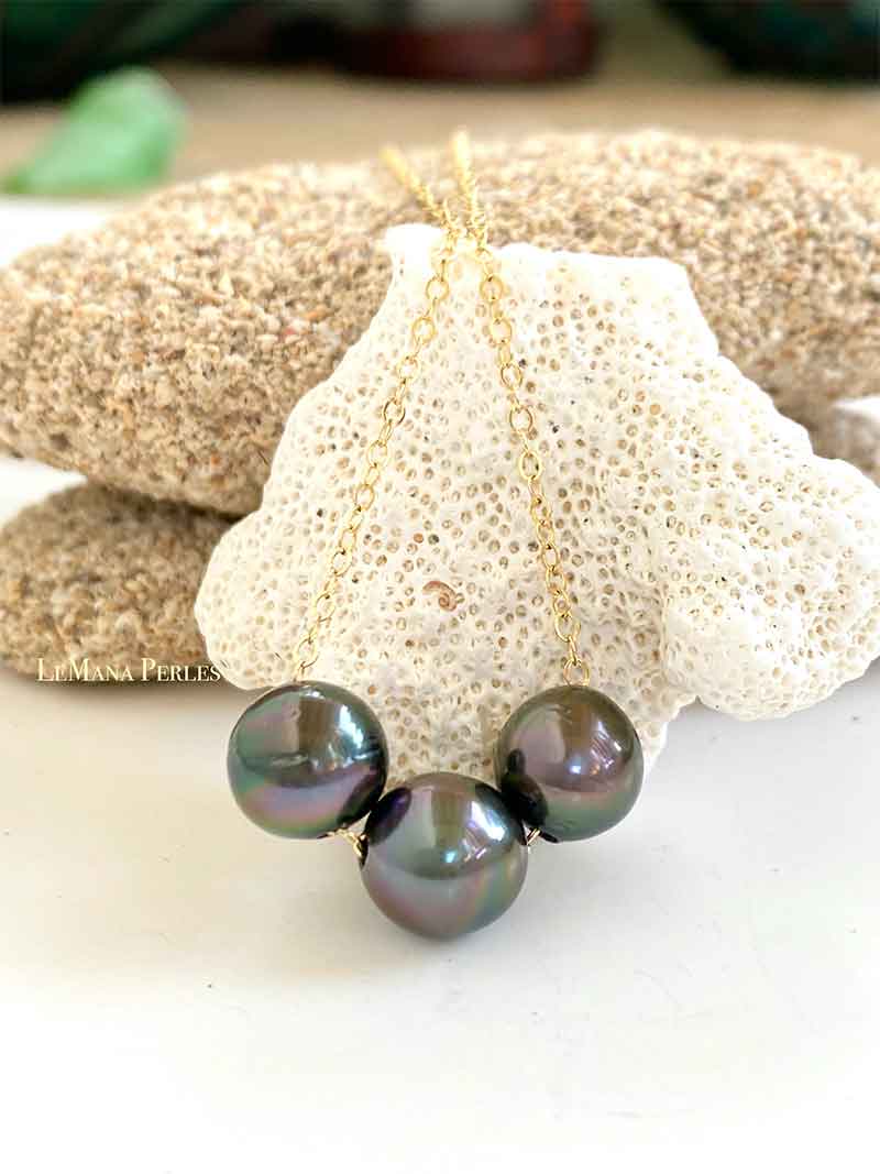 Lana 3 Tahitian Pearl Floater Necklace