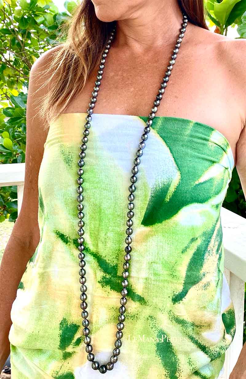 Lei Loa, Long Tahitian Pearl Strand Necklace