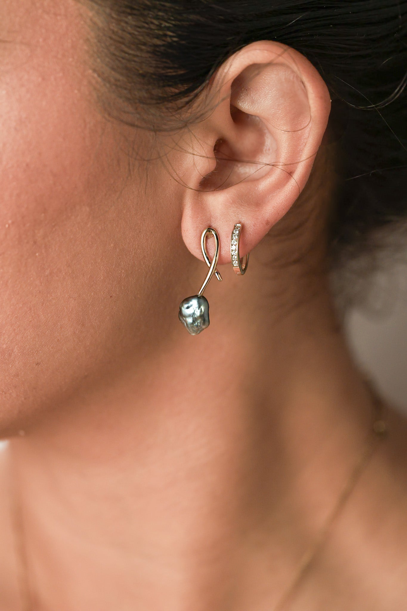 14KT Gold Keshi Earrings - One of a Kind