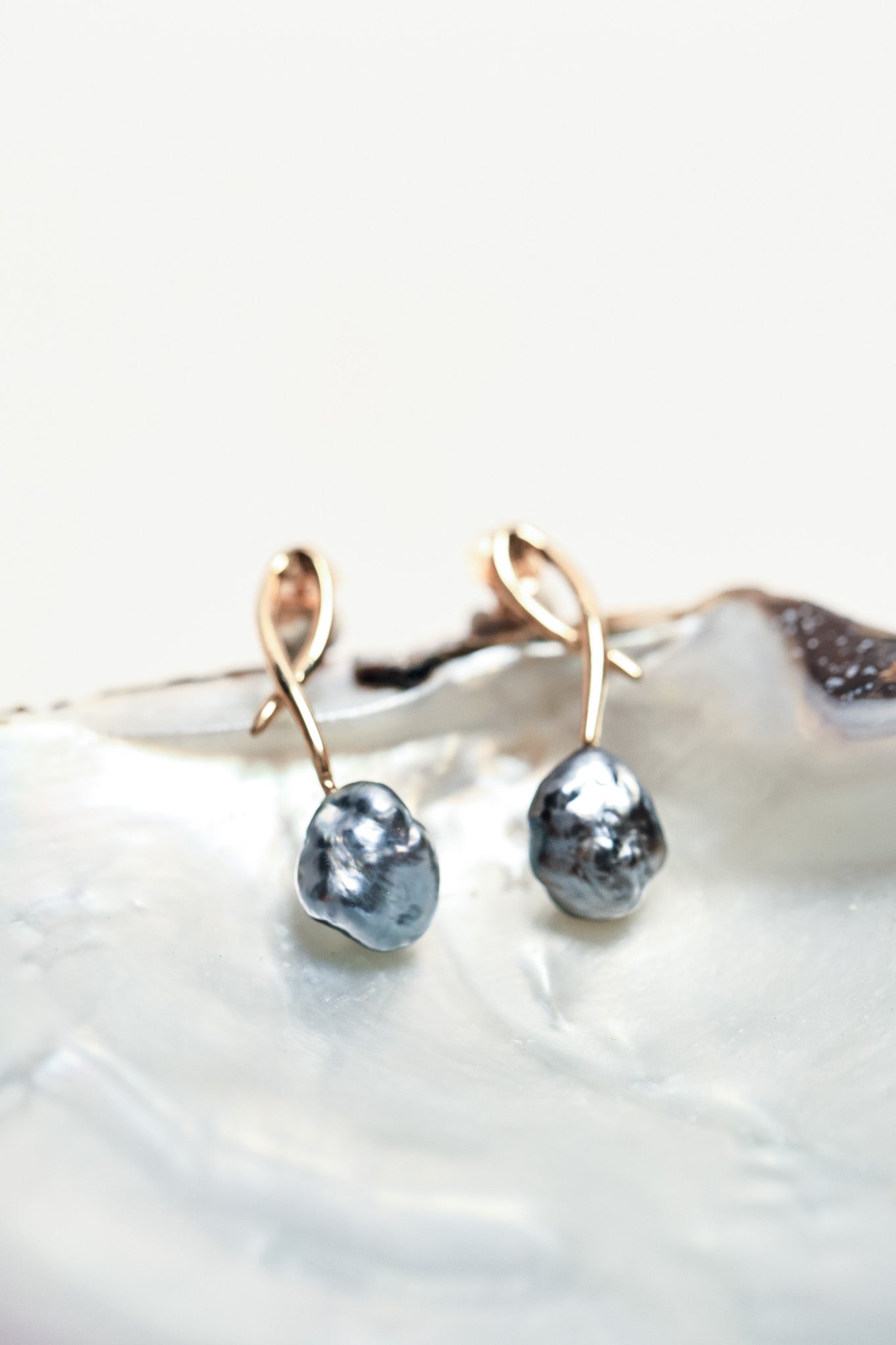 14KT Gold Keshi Earrings - One of a Kind