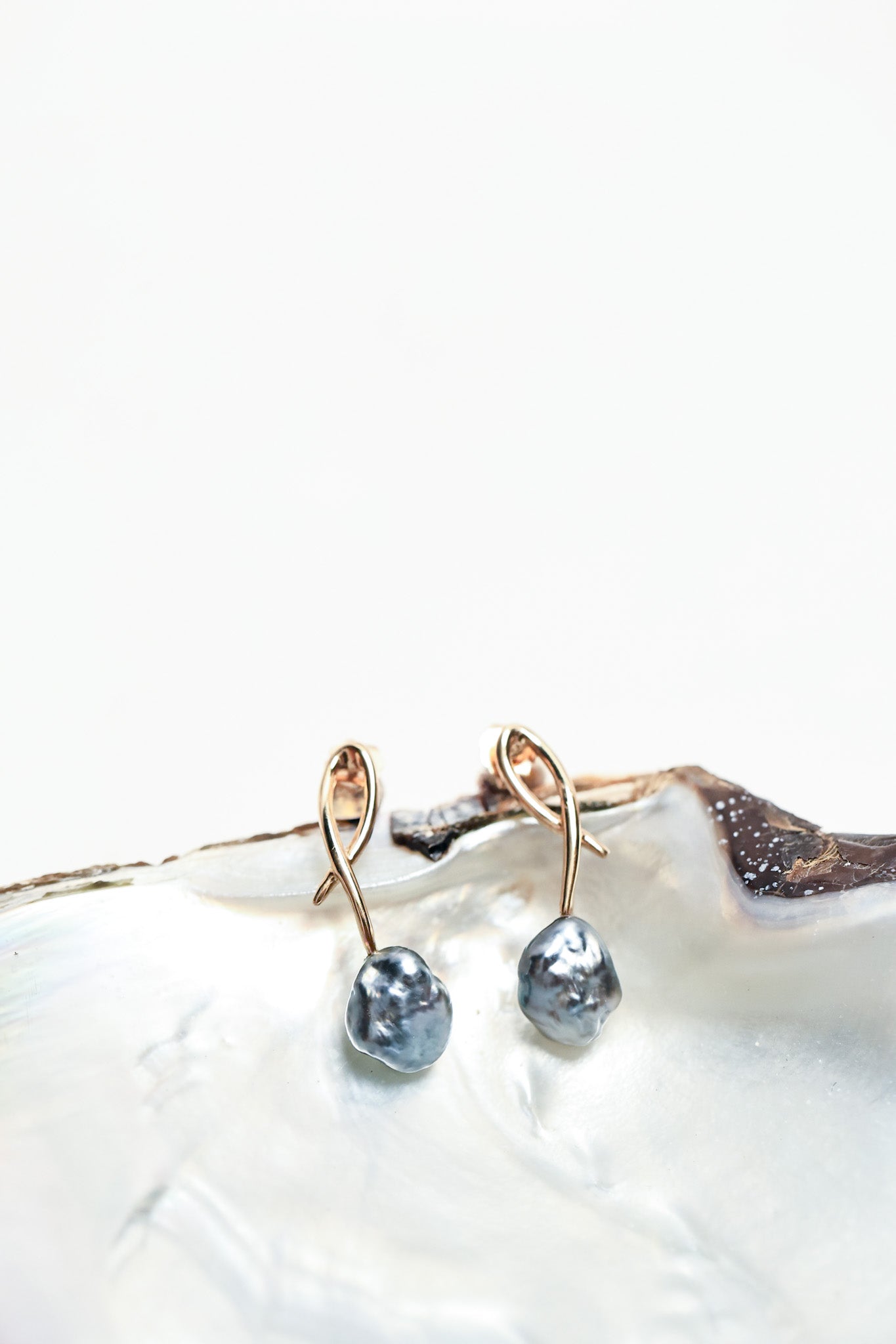 14KT Gold Keshi Earrings - One of a Kind