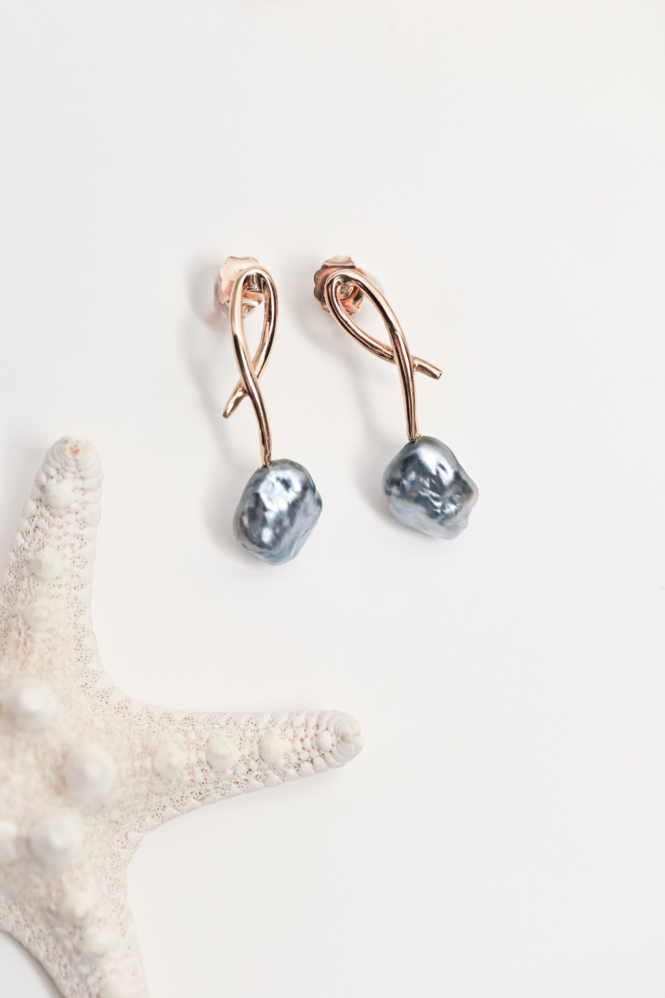 14KT Gold Keshi Earrings - One of a Kind