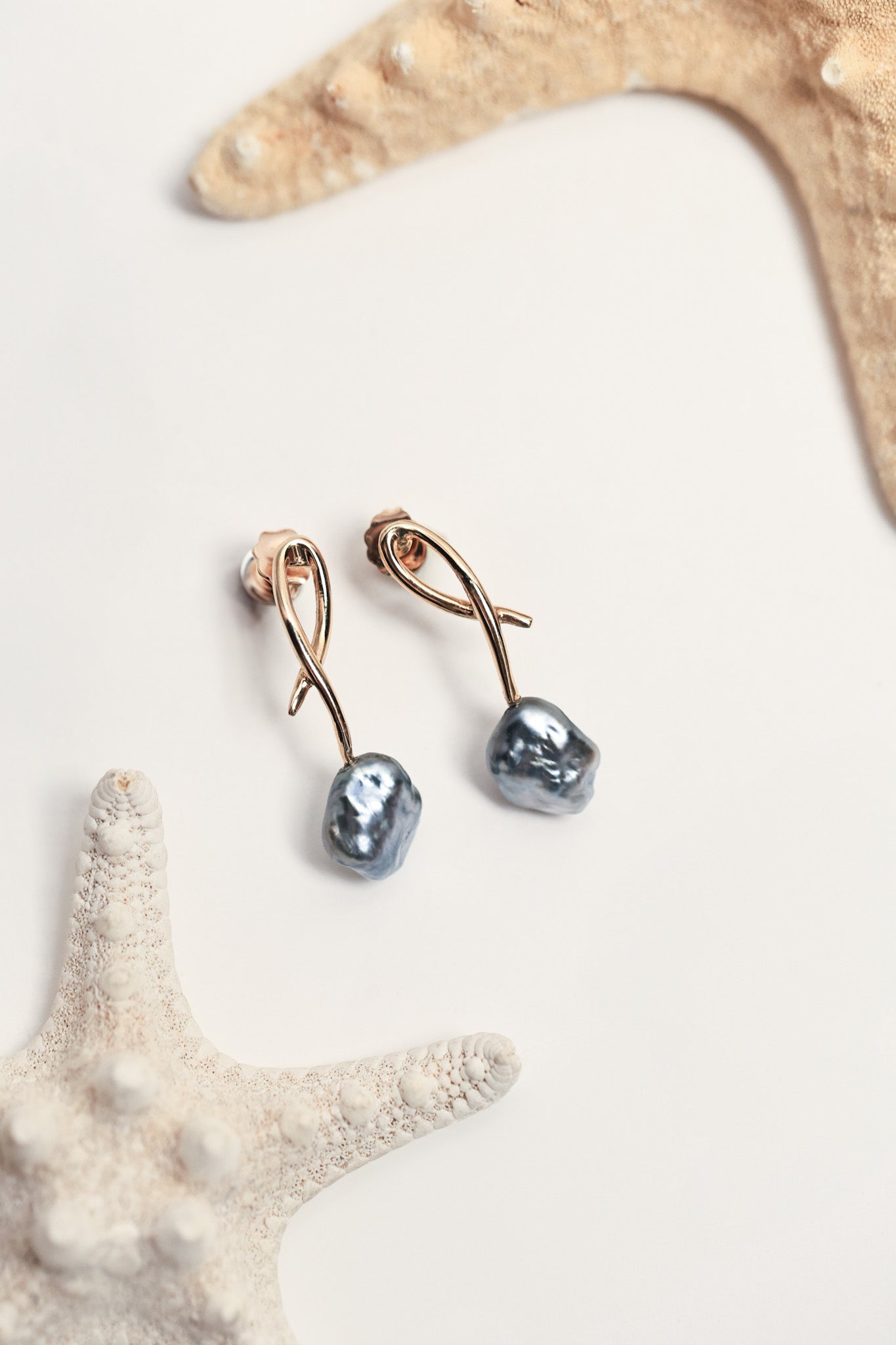 14KT Gold Keshi Earrings - One of a Kind
