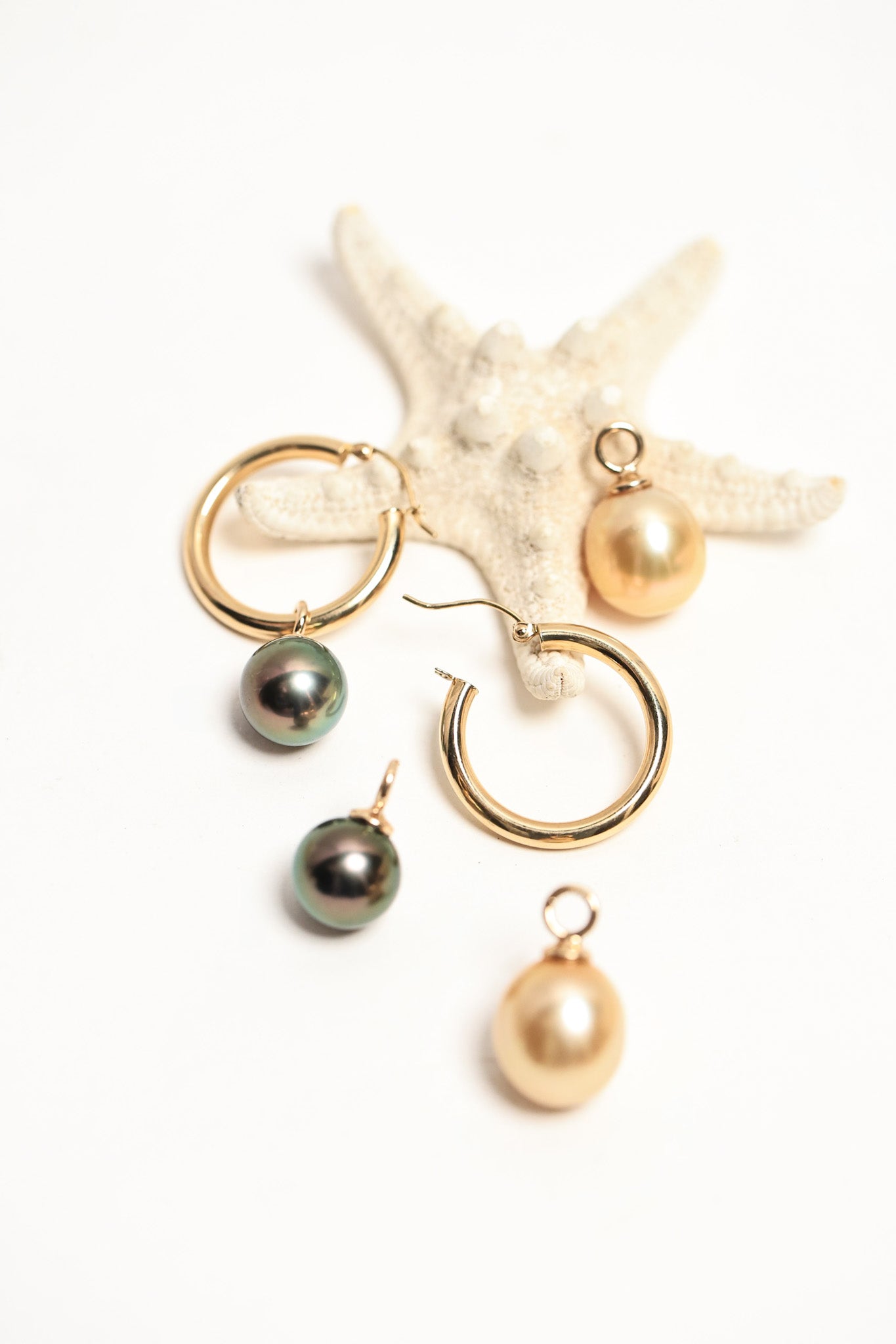 14kt Diamond Interchangable Pearl Earrings