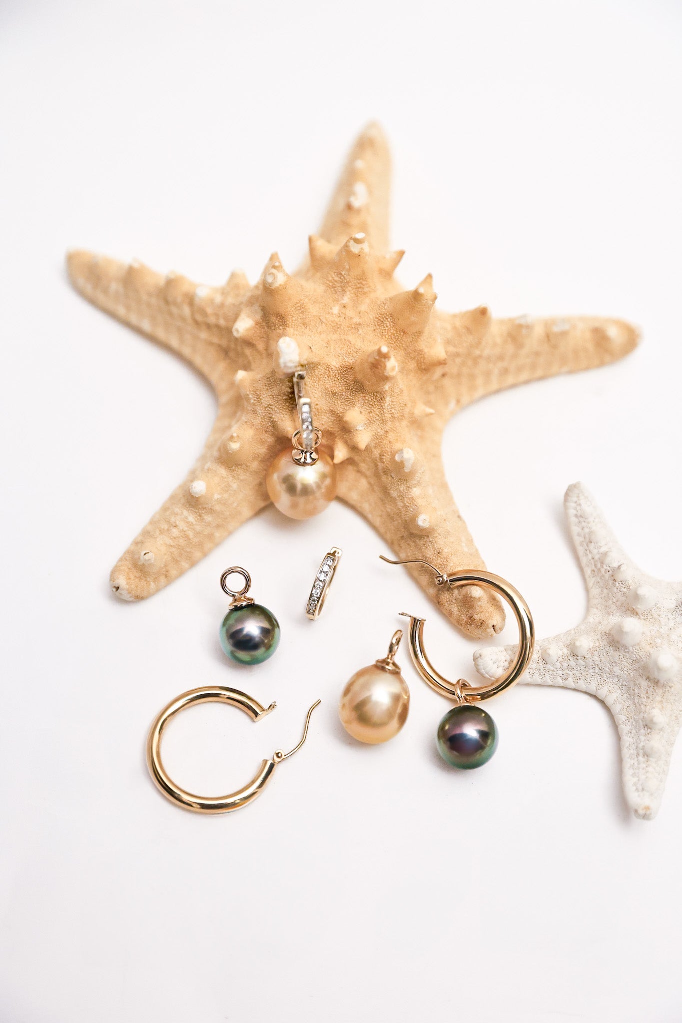 14kt Diamond Interchangable Pearl Earrings