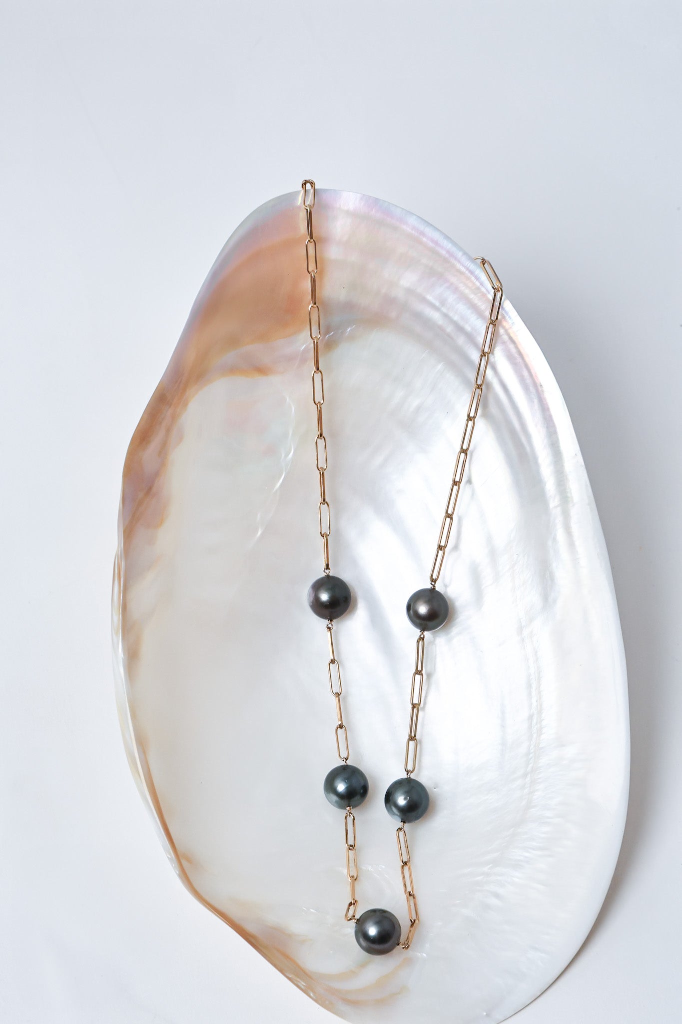 5 Pearl Station Necklace 20"