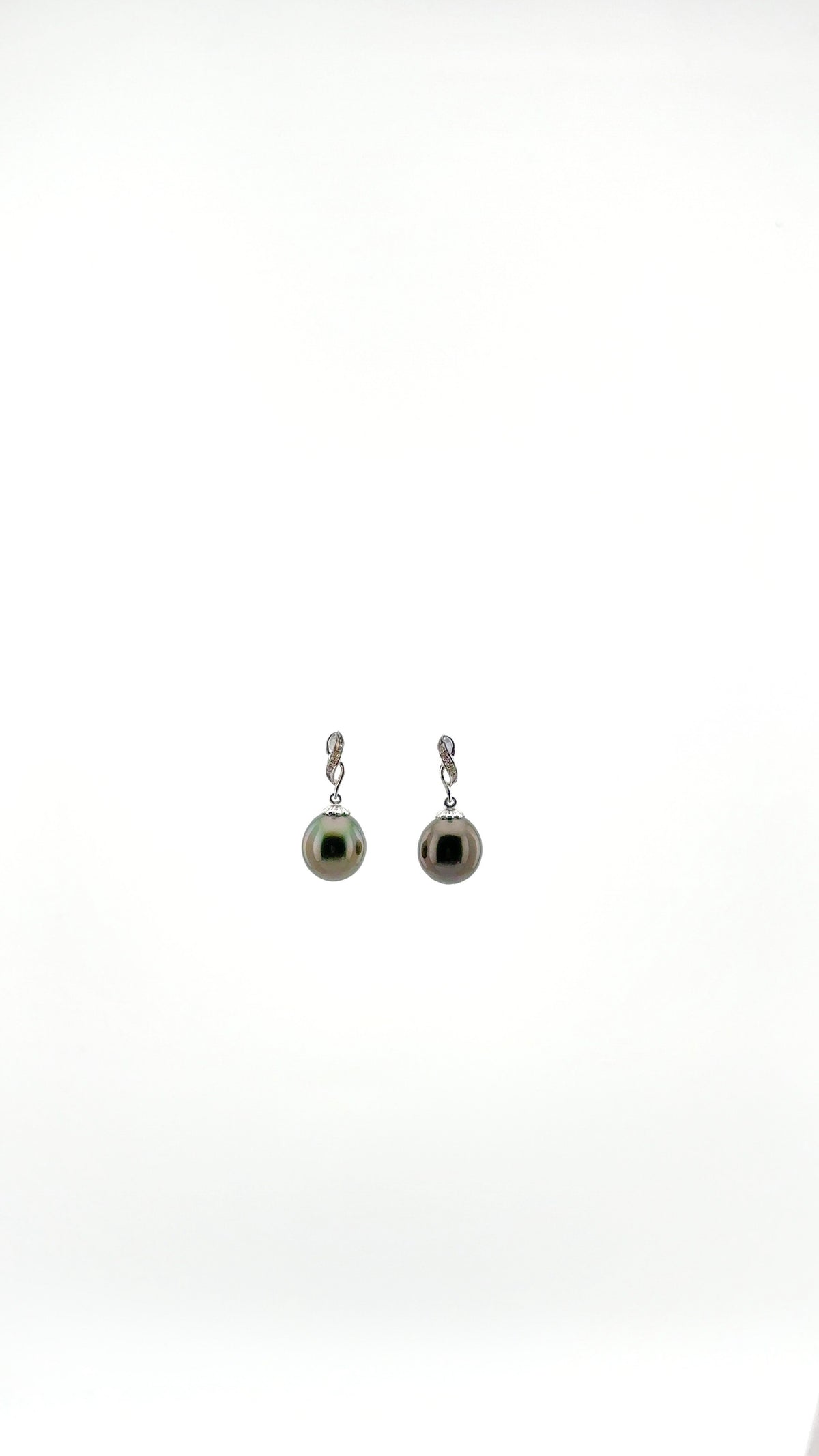 14k White Gold with Diamond Teardrop Earrings