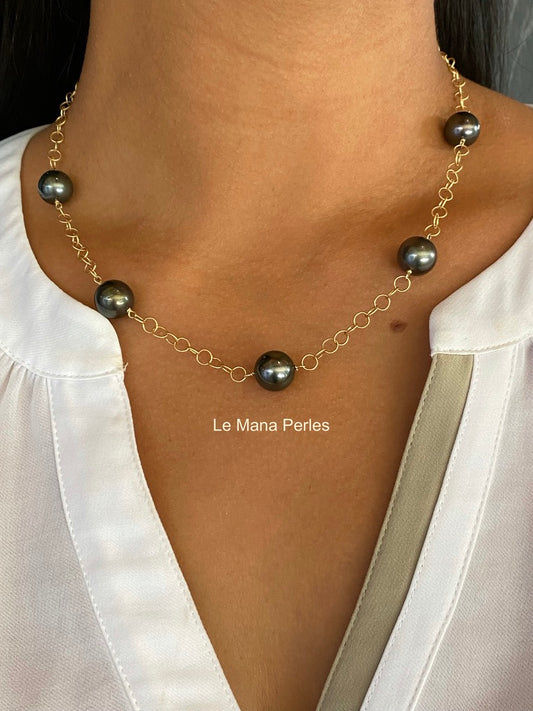 Tahitian Pearl Station Necklace