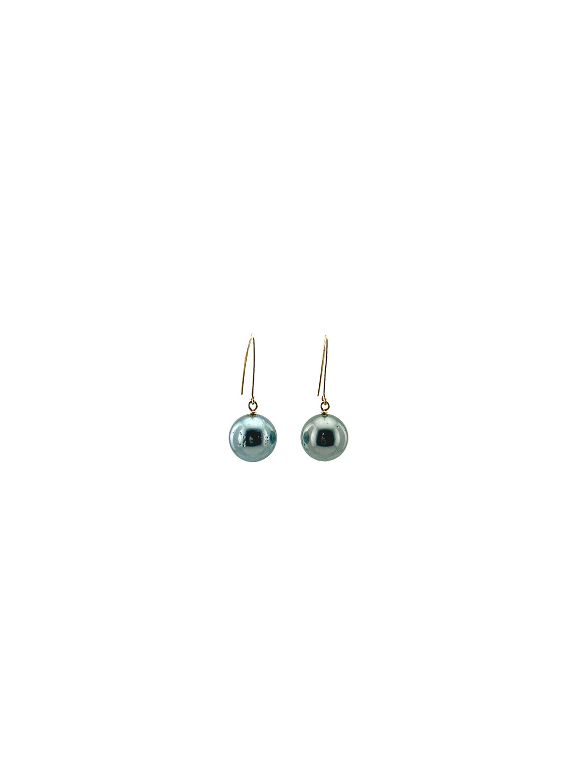Round Tahitian Pearl French Hook Earrings