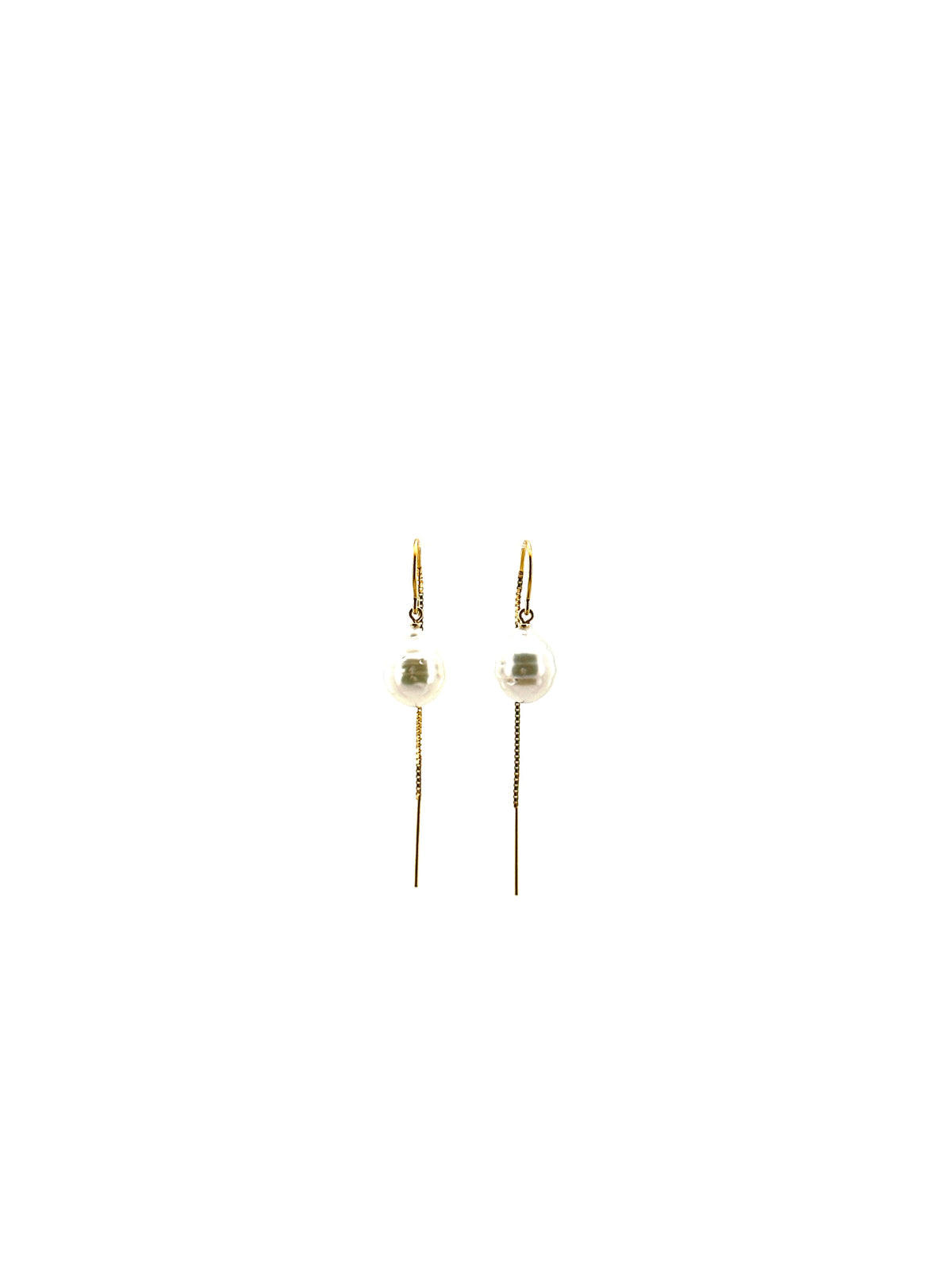 White South Sea Threader Earrings