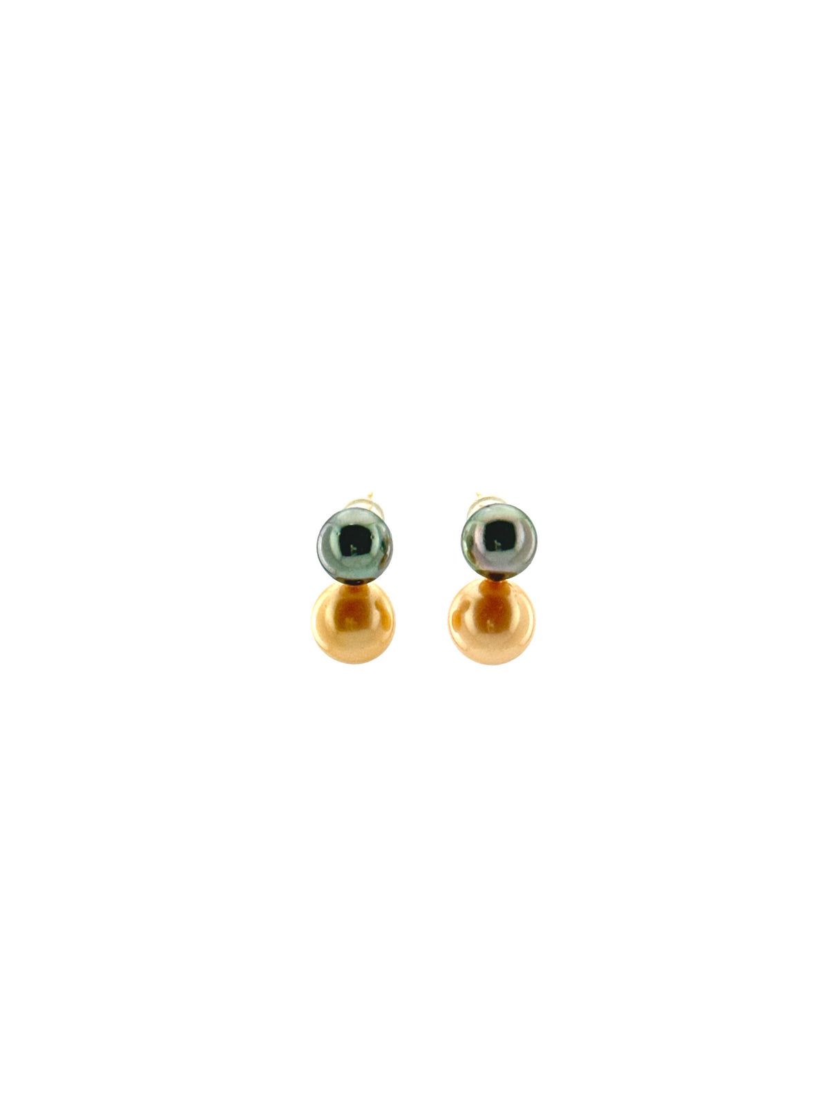14kt South Sea Tahitian Pearl Ipu Earrings