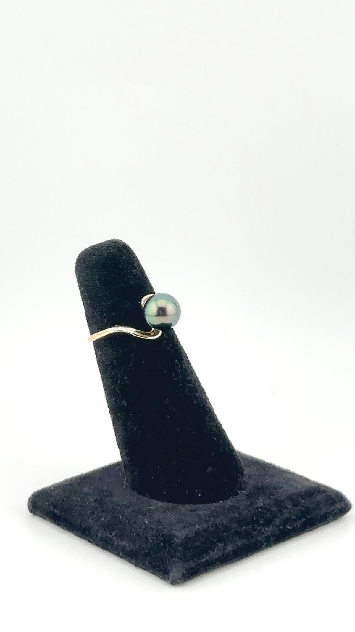 14kt Tahitian Pearl Twist Ring