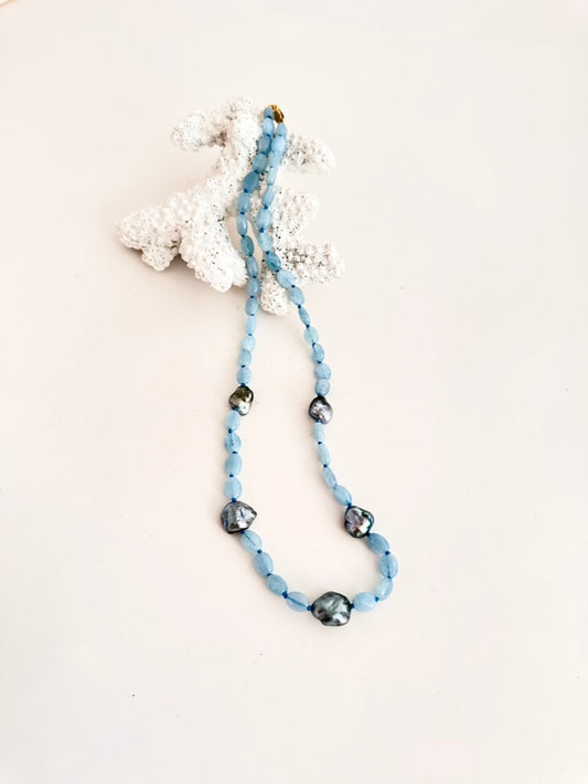 Kai nani Tahitian Keishi Pearl Necklace