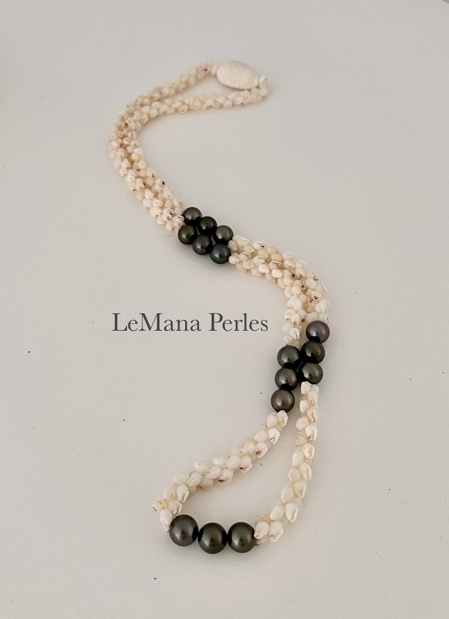 Tahitian Pearl & Ni'ihau Shell Necklace