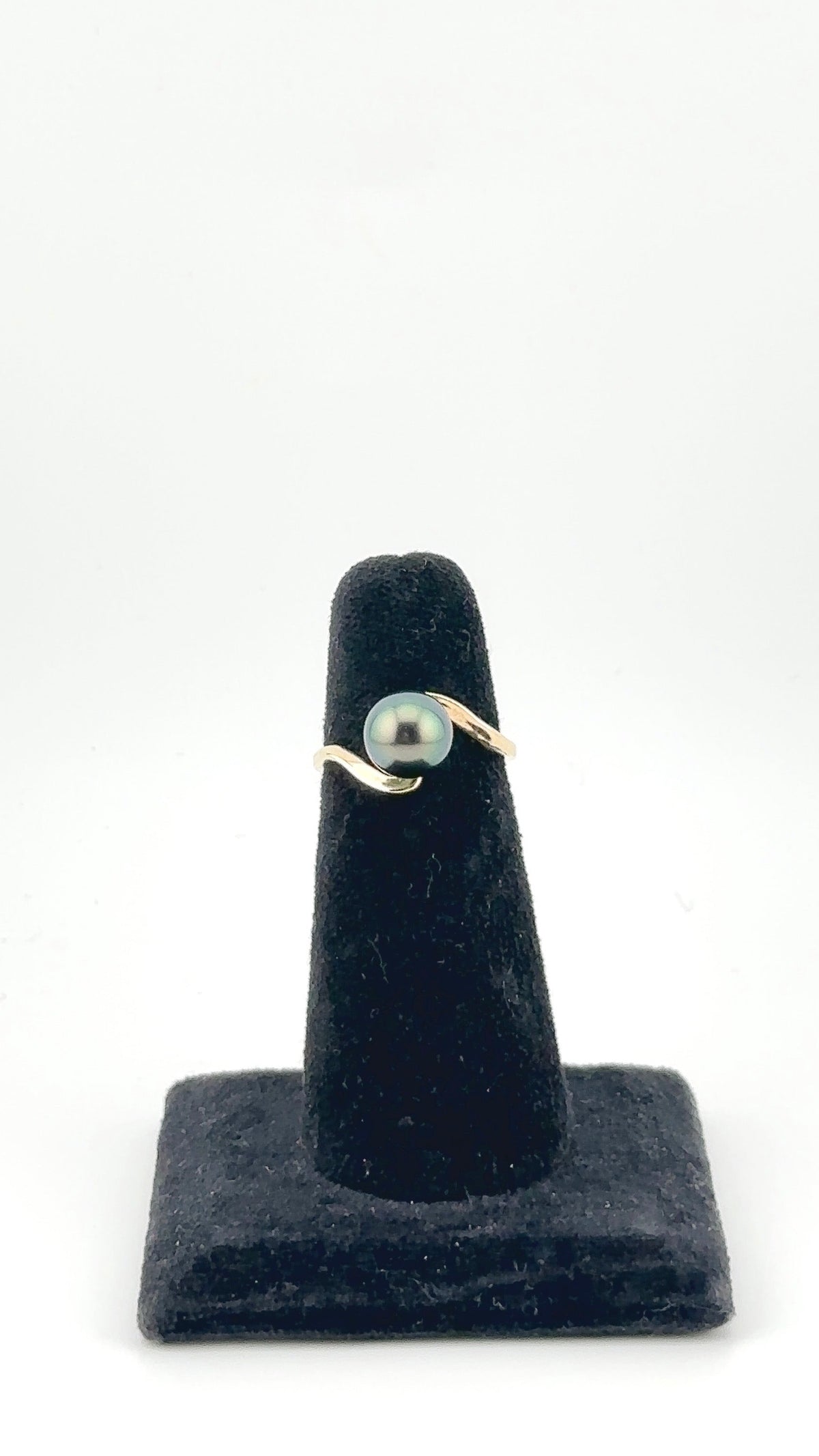 14kt Tahitian Pearl Twist Ring