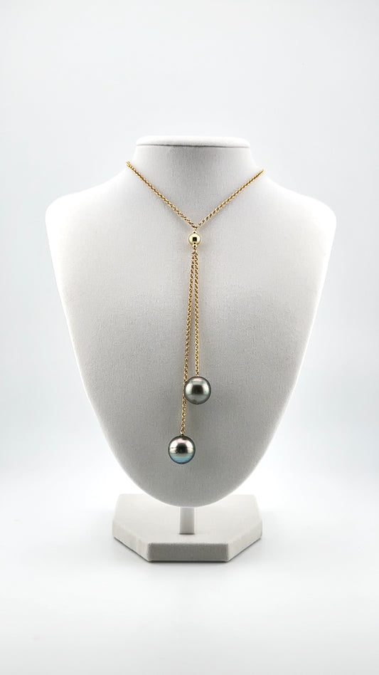 14mm Tahitian Pearl Lariat Necklace
