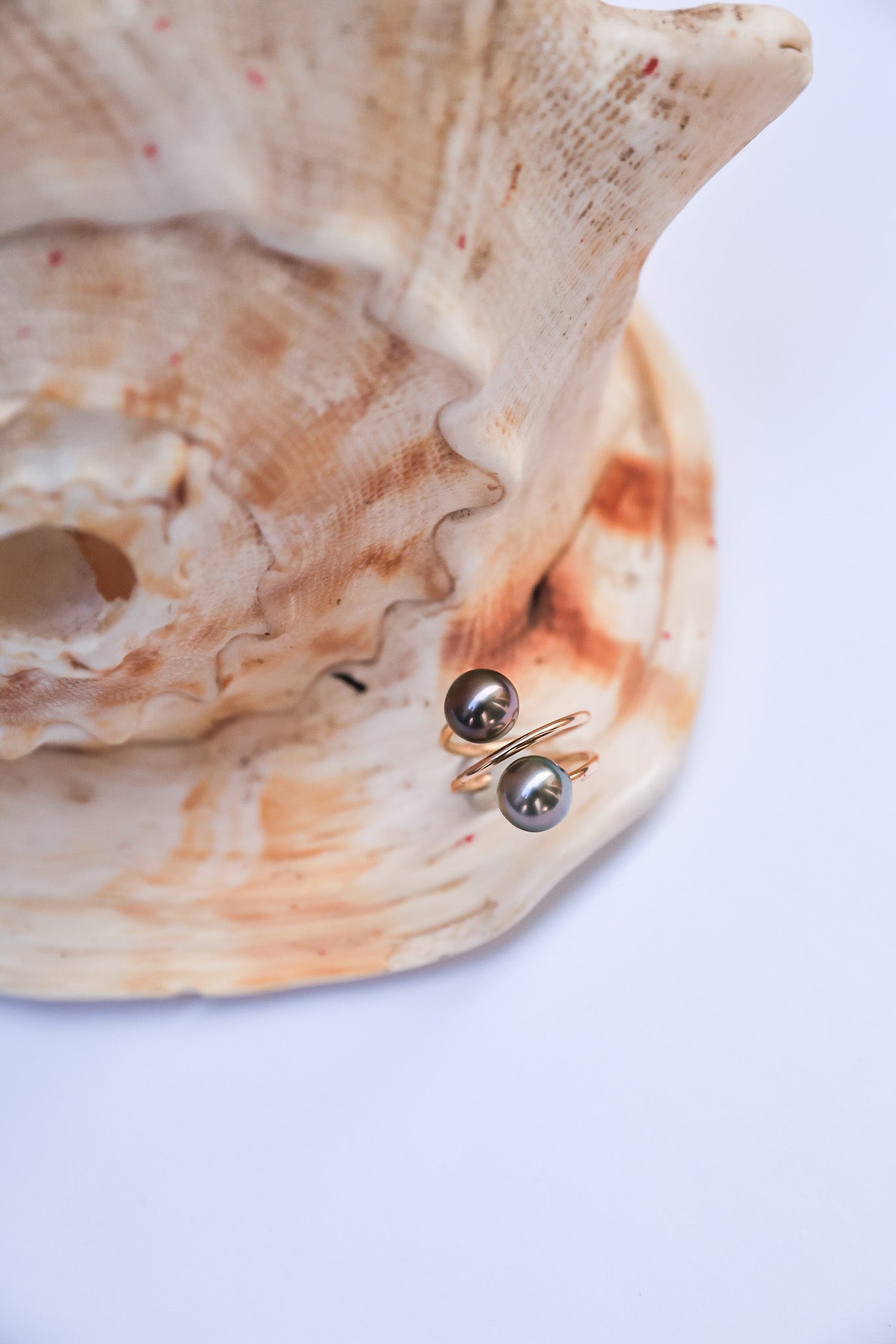 Two Tahitian Pearl Bypass Ring