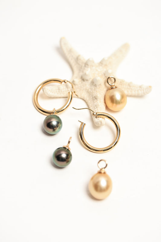 14kt Diamond Interchangable Pearl Earrings