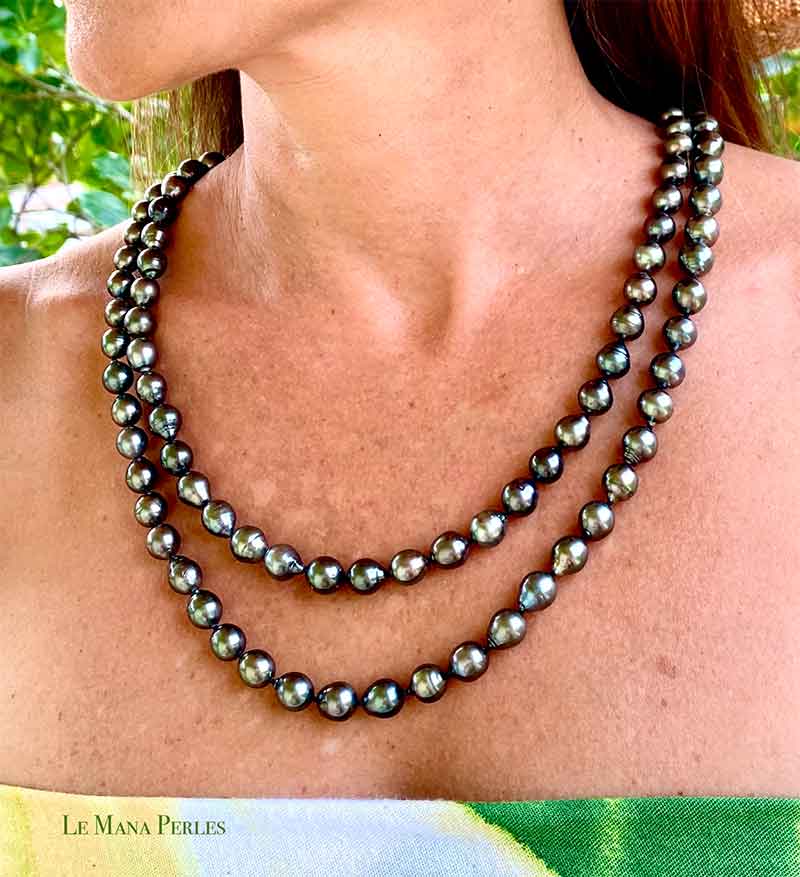 Lei Loa, Long Tahitian Pearl Strand Necklace