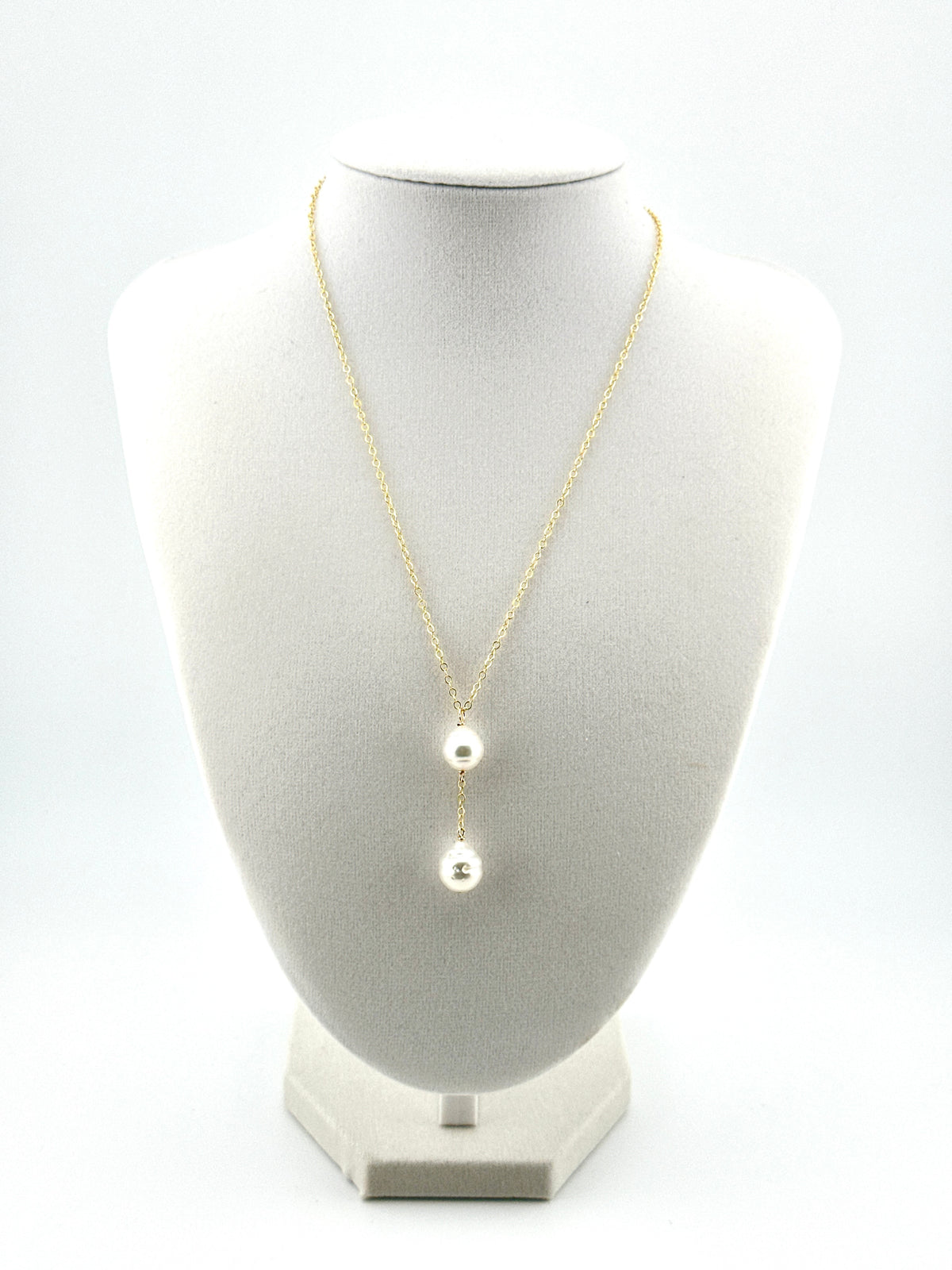White South Sea Two Drop Necklace