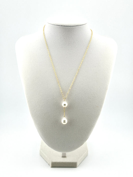 White South Sea Two Drop Necklace