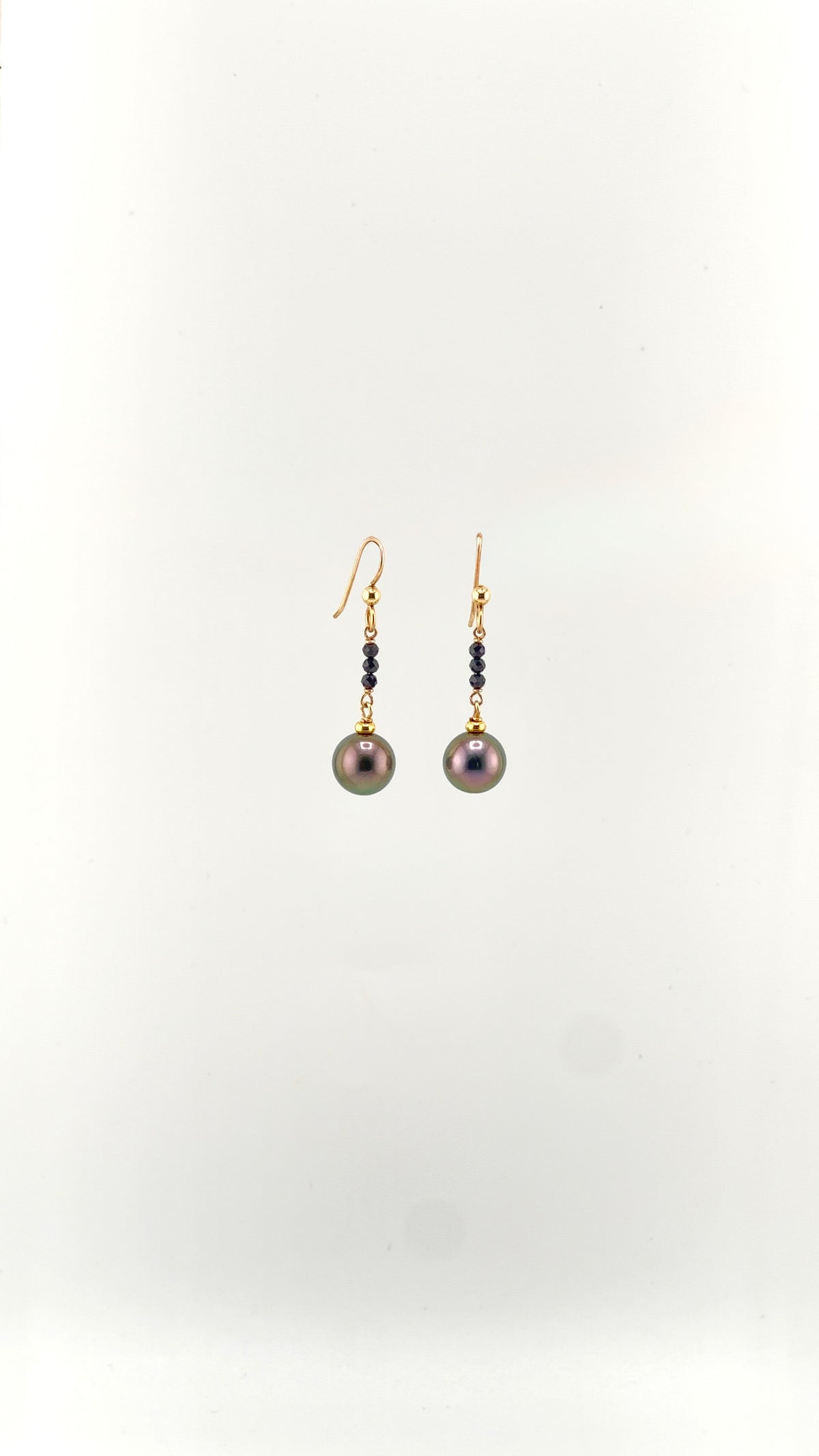 Spinel Earring with Tahitian Pearl