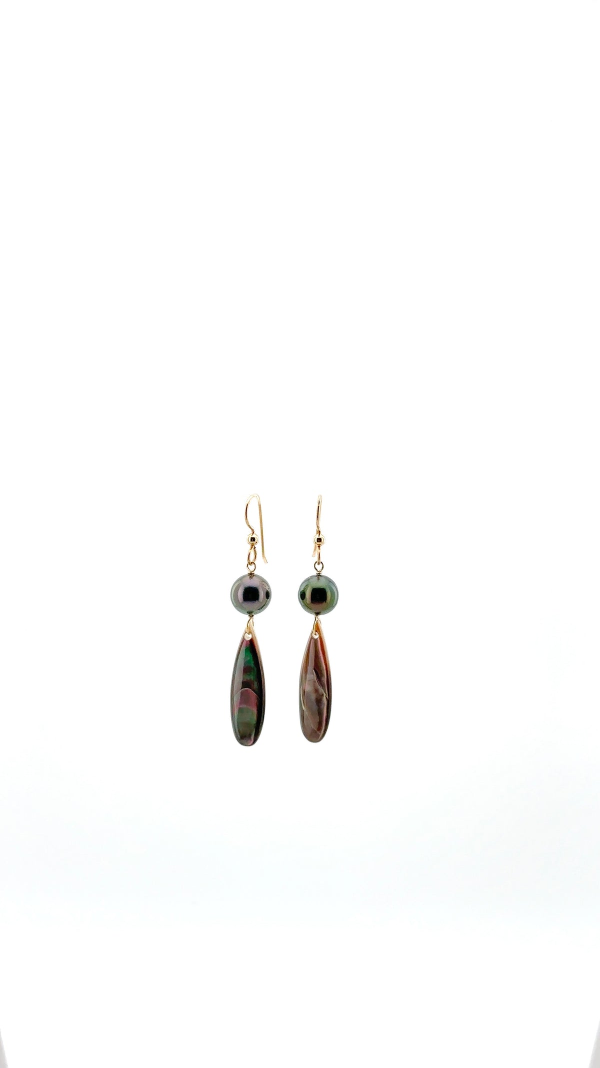 Tahitian Pearl and Mother of Pearl Earrings