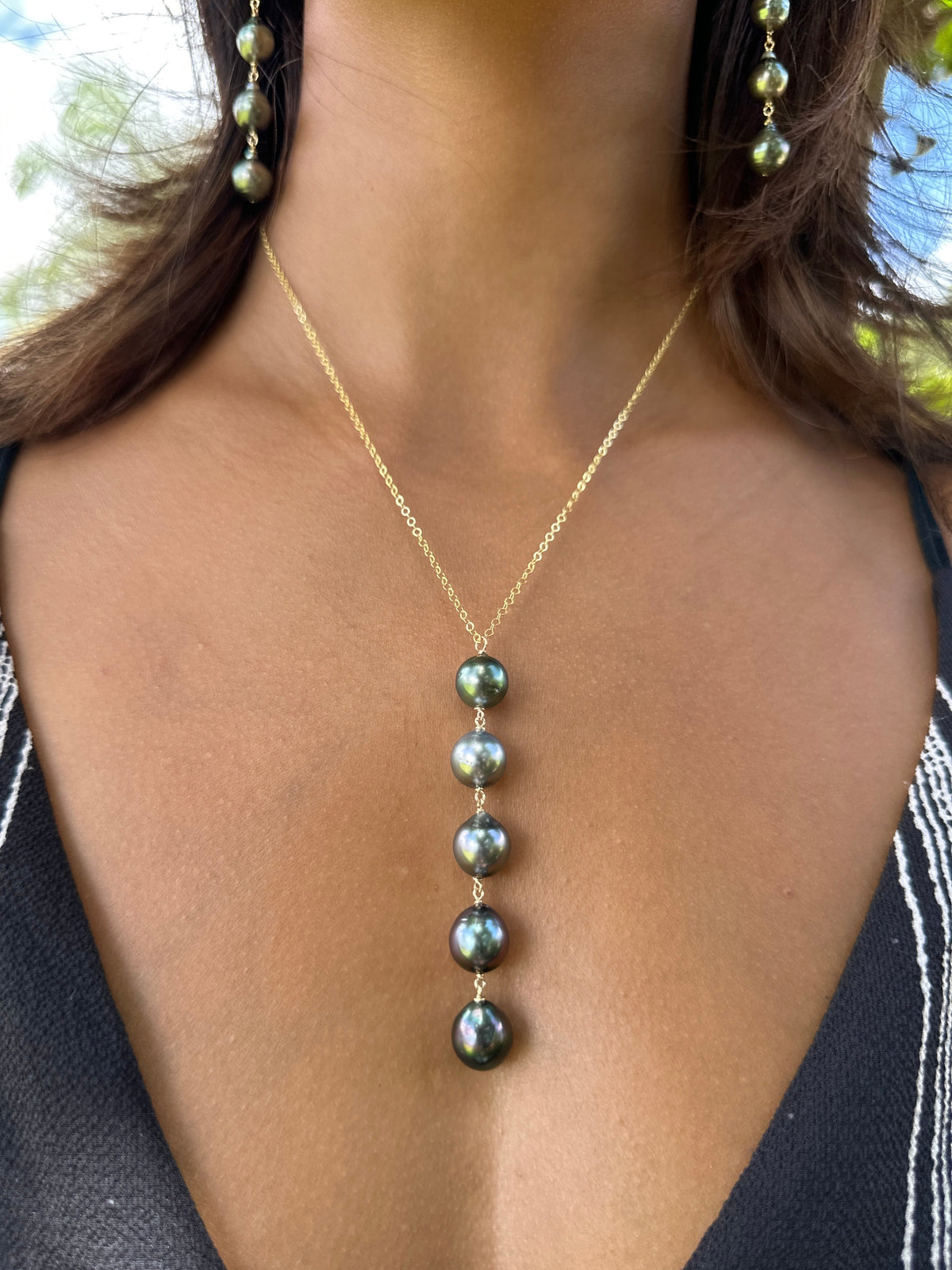 5 Pearl Drop Necklace