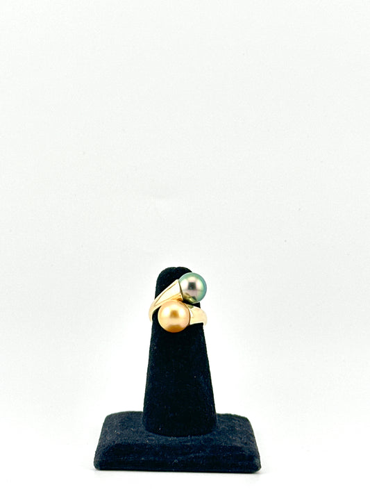 14kt South Sea Tahitian Pearl Bypass Ring