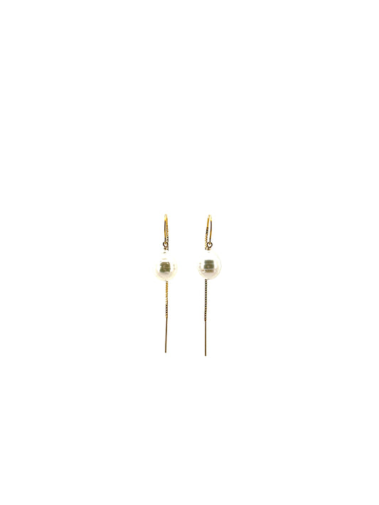 White South Sea Threader Earrings