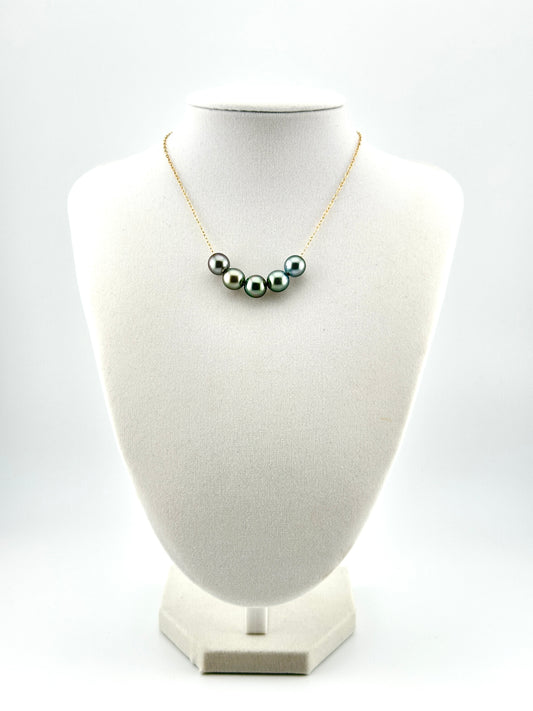 Five Tahitian Pearl Floater Necklace
