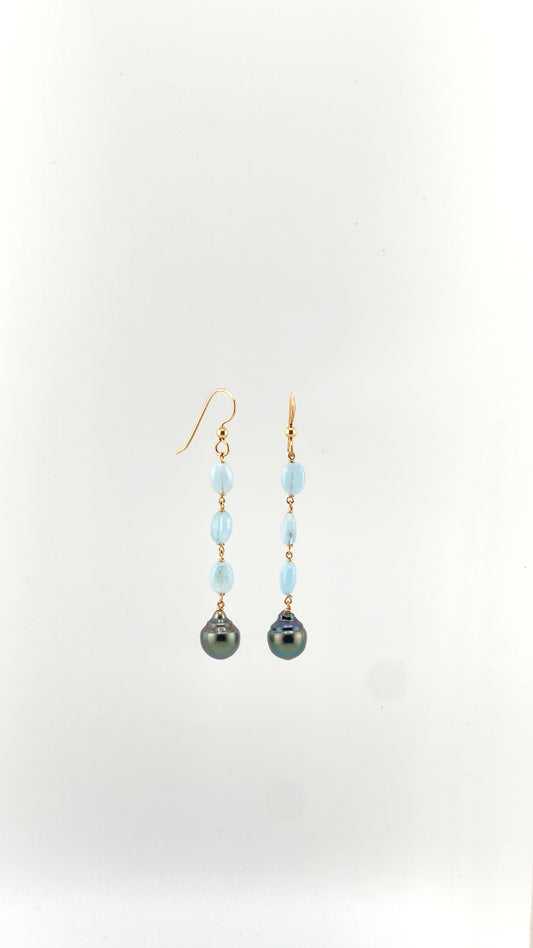 Aquamarine Teardrop Earrings