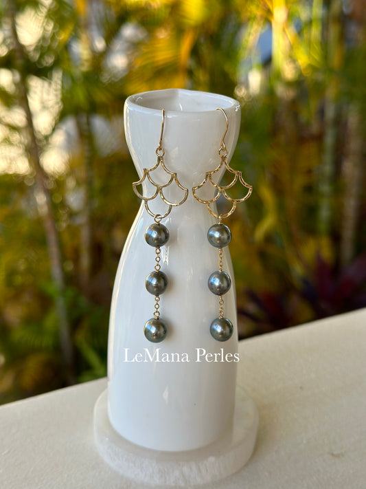 Nahe wai 3 Tahitian Pearl earring