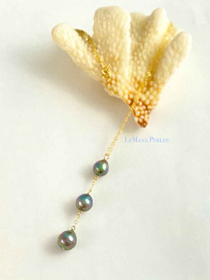 Tahitian Pearl 3 Drop Necklace